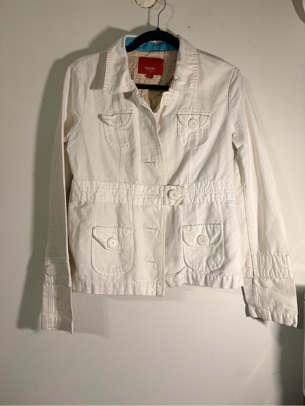 Mossimo Supply Co. White Cotton Button-Front Jean Jacket